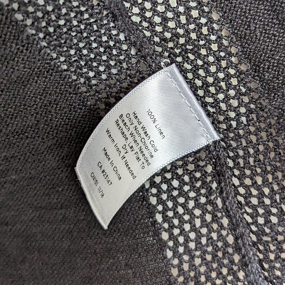 Talbots Plus Black Open-Front Linen Cardigan - image 4